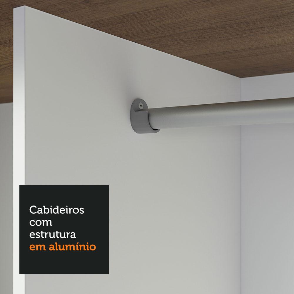 Guarda-Roupa Casal 3 Portas de Correr com Espelho 2 Gavetas Rustic/Preto Sublime Madesa