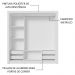 Guarda-Roupa Casal 3 Portas de Correr com Espelho 4 Gavetas Branco Sublime Plus Madesa