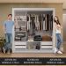 Guarda-Roupa Casal 3 Portas de Correr com Espelho 4 Gavetas Branco/Cinza Sublime Plus Madesa