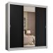 Guarda-Roupa Casal 3 Portas de Correr com Espelho 4 Gavetas Branco/Preto Sublime Plus Madesa