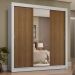 Guarda-Roupa Casal 3 Portas de Correr com Espelho 4 Gavetas Branco/Rustic Sublime Plus Madesa