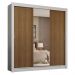 Guarda-Roupa Casal 3 Portas de Correr com Espelho 4 Gavetas Branco/Rustic Sublime Plus Madesa