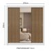 Guarda-Roupa Casal 3 Portas de Correr com Espelho 4 Gavetas Branco/Rustic Sublime Plus Madesa