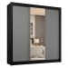 Guarda-Roupa Casal 3 Portas de Correr com Espelho 4 Gavetas Preto/Cinza Sublime Plus Madesa