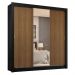 Guarda-Roupa Casal 3 Portas de Correr com Espelho 4 Gavetas Preto/Rustic Sublime Plus Madesa