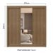 Guarda-Roupa Casal 3 Portas de Correr com Espelho 4 Gavetas Rustic Sublime Plus Madesa