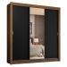 Guarda-Roupa Casal 3 Portas de Correr com Espelho 4 Gavetas Rustic/Preto Sublime Plus Madesa