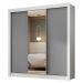 Guarda-Roupa Casal 3 Portas de Correr com Espelho Branco/Cinza Nobre Madesa