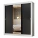 Guarda-Roupa Casal 3 Portas de Correr com Espelho Branco/Preto Nobre Madesa