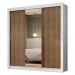 Guarda-Roupa Casal 3 Portas de Correr com Espelho Branco/Rustic Nobre Madesa