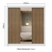 Guarda-Roupa Casal 3 Portas de Correr com Espelho Branco/Rustic Nobre Madesa