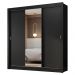 Guarda-Roupa Casal 3 Portas de Correr com Espelho Preto Nobre Madesa