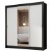 Guarda-Roupa Casal 3 Portas de Correr com Espelho Preto/Branco Nobre Madesa