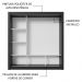 Guarda-Roupa Casal 3 Portas de Correr com Espelho Preto/Cinza Nobre Madesa