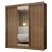 Guarda-Roupa Casal 3 Portas de Correr com Espelho Rustic Nobre Madesa