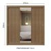 Guarda-Roupa Casal 3 Portas de Correr com Espelho Rustic Nobre Madesa