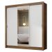Guarda-Roupa Casal 3 Portas de Correr com Espelho Rustic/Branco Nobre Madesa