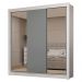 Guarda-Roupa Casal 3 Portas de Correr com Espelhos 2 Gavetas Branco/Cinza Sublime Madesa