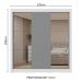 Guarda-Roupa Casal 3 Portas de Correr com Espelhos 2 Gavetas Branco/Cinza Sublime Madesa