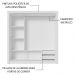Guarda-Roupa Casal 3 Portas de Correr com Espelhos 2 Gavetas Branco/Cinza Sublime Madesa