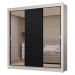 Guarda-Roupa Casal 3 Portas de Correr com Espelhos 2 Gavetas Branco/Preto Sublime Madesa