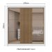 Guarda-Roupa Casal 3 Portas de Correr com Espelhos 2 Gavetas Branco/Rustic Sublime Madesa
