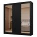 Guarda-Roupa Casal 3 Portas de Correr com Espelhos 2 Gavetas Preto Sublime Madesa