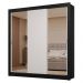 Guarda-Roupa Casal 3 Portas de Correr com Espelhos 2 Gavetas Preto/Branco Sublime Madesa