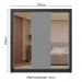 Guarda-Roupa Casal 3 Portas de Correr com Espelhos 2 Gavetas Preto/Cinza Sublime Madesa