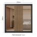 Guarda-Roupa Casal 3 Portas de Correr com Espelhos 2 Gavetas Preto/Rustic Sublime Madesa