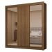 Guarda-Roupa Casal 3 Portas de Correr com Espelhos 2 Gavetas Rustic Sublime Madesa