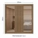 Guarda-Roupa Casal 3 Portas de Correr com Espelhos 2 Gavetas Rustic Sublime Madesa