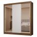 Guarda-Roupa Casal 3 Portas de Correr com Espelhos 2 Gavetas Rustic/Branco Sublime Madesa