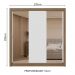Guarda-Roupa Casal 3 Portas de Correr com Espelhos 2 Gavetas Rustic/Branco Sublime Madesa