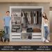 Guarda-Roupa Casal 3 Portas de Correr com Espelhos 4 Gavetas Branco Sublime Plus Madesa