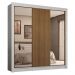 Guarda-Roupa Casal 3 Portas de Correr com Espelhos 4 Gavetas Branco/Rustic Sublime Plus Madesa