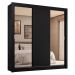 Guarda-Roupa Casal 3 Portas de Correr com Espelhos 4 Gavetas Preto Sublime Plus Madesa