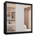 Guarda-Roupa Casal 3 Portas de Correr com Espelhos 4 Gavetas Preto/Branco Sublime Plus Madesa