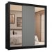 Guarda-Roupa Casal 3 Portas de Correr com Espelhos 4 Gavetas Preto/Cinza Sublime Plus Madesa