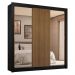 Guarda-Roupa Casal 3 Portas de Correr com Espelhos 4 Gavetas Preto/Rustic Sublime Plus Madesa