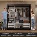 Guarda-Roupa Casal 3 Portas de Correr com Espelhos 4 Gavetas Preto/Rustic Sublime Plus Madesa