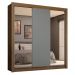 Guarda-Roupa Casal 3 Portas de Correr com Espelhos 4 Gavetas Rustic/Cinza Sublime Plus Madesa