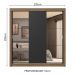 Guarda-Roupa Casal 3 Portas de Correr com Espelhos 4 Gavetas Rustic/Preto Sublime Plus Madesa
