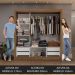Guarda-Roupa Casal 3 Portas de Correr com Espelhos 4 Gavetas Rustic/Preto Sublime Plus Madesa