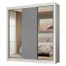 Guarda-Roupa Casal 3 Portas de Correr com Espelhos Branco/Cinza Nobre Madesa