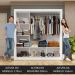 Guarda-Roupa Casal 3 Portas de Correr com Espelhos Branco/Cinza Nobre Madesa
