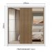 Guarda-Roupa Casal 3 Portas de Correr com Espelhos Branco/Rustic Nobre Madesa