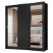 Guarda-Roupa Casal 3 Portas de Correr com Espelhos Preto Nobre Madesa