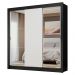 Guarda-Roupa Casal 3 Portas de Correr com Espelhos Preto/Branco Nobre Madesa