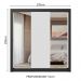 Guarda-Roupa Casal 3 Portas de Correr com Espelhos Preto/Branco Nobre Madesa